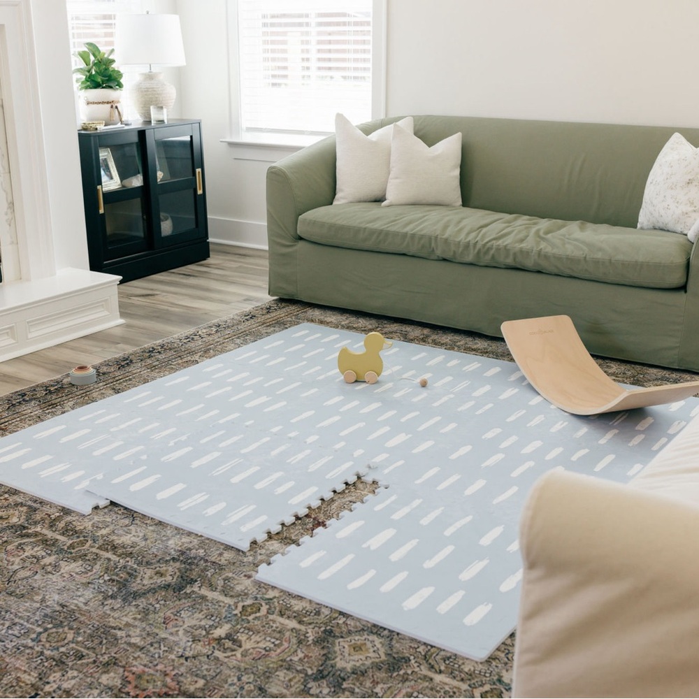 Light blue baby play mat 6x6